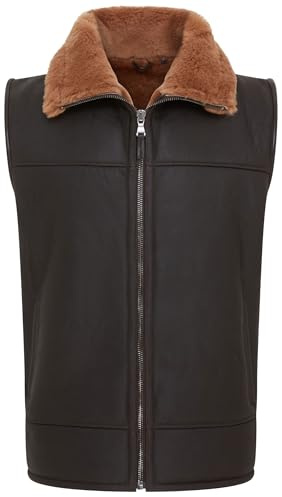 Herren-Weste aus Schaffell-Leder, Flieger-Shearling-Körperwärmer
