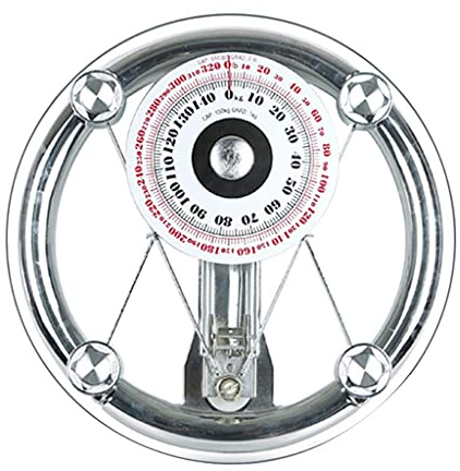 Professional Analogue Bathroom Scales, Batteryless Mechanical Scales, 8mm Transparent Tempered Glass, Accurate Weighing, Measures in Pounds and Kilograms