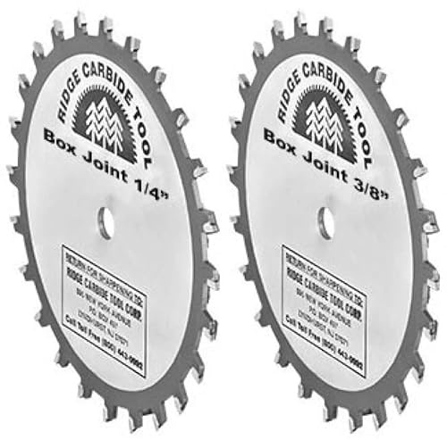 Ridge Carbide 8 30T, Box & Finger Joint Set, +10° Hook, 5/8 Bore, 2pc for Cutting Dado Grooves in Solid and Sheet Wood