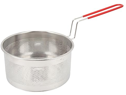Djup fritös korg 304 enkel rostfritt stål konstruktion av pommes frites, kyckling och picknick räkor