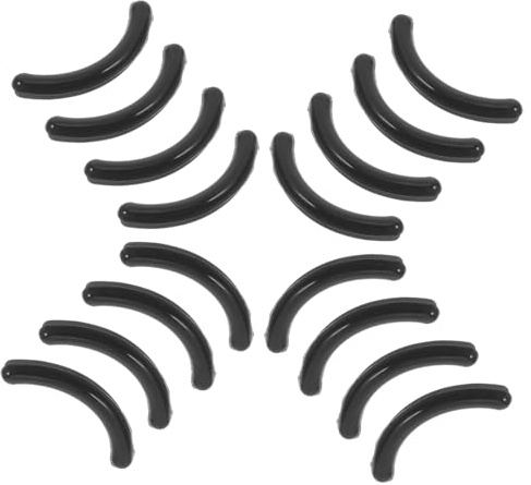Vaguelly Wimpernzange Gummi Nachfüllpads Wimpernzangengummi Ersatzpackung 16 Stück Waschbar aus Schwarzem Silikagel mit Glatter und Zarter Textur