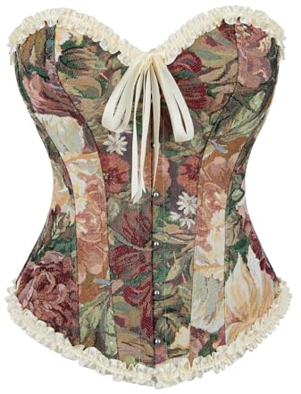Corset Femme Bustier Top Lace up Vintage Renaissance Medieval Floral