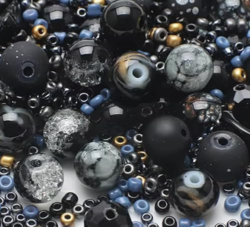 Glasperlen Mix plus Rocailles (Blue midnight)