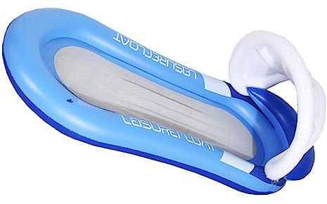 CIYODO Aufblasbares Schwimmbett Wasserhängematte Für Erwachsene Mit Abnehmbarem Sonnendach PVC Liege Blau Schwimmbad Strand See