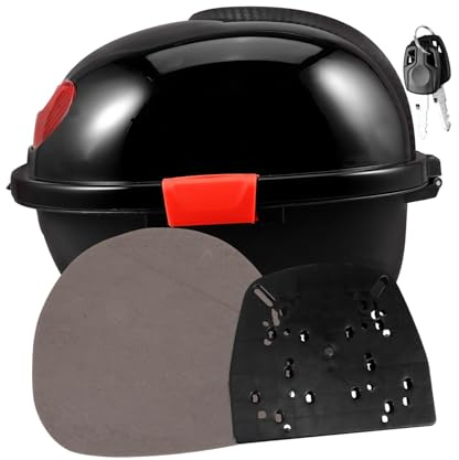 Cabilock Baúl Superior para Motocicleta con Base Negra, Caja De Almacenamiento Resistente De PP, Maletero Trasero para Motos, Uso Diario y Transporte, para Motociclistas