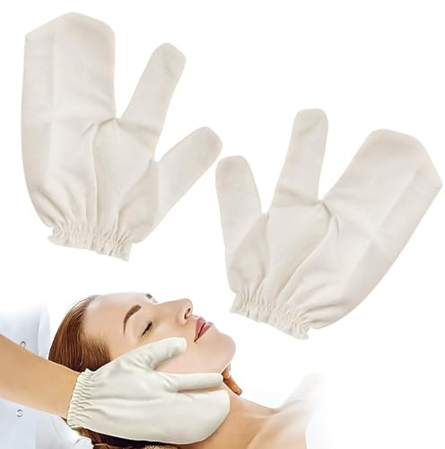Garshana Handschuhe Rohseide Massage für Trockenbürsten 2 Stück Natürliche Rohseide Ayurvedische Handschuhe - Peeling-Massagehandschuhe für Lymphdrainage & Hautentgiftung - Unisex-Größe