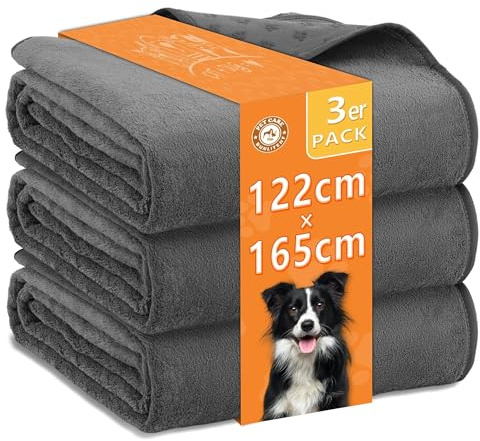 Bunlitent Waschbare Hundepads 3er Set 165x122 cm Grau | Haustier-Urinunterlage, Schnell Absorbierend, Wasserdicht, Welpen, Inkontinente Hunde, Stubenreinheit, Training