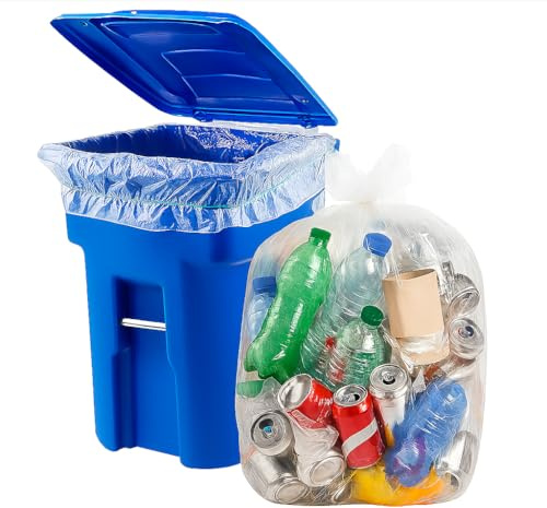 25 x Clear Heavy Duty Compactor Sacks 120L – 22x33x47 Inch Large Strong Recycled Refuse Sacks | Transparent Bin Liners Bags for Industrial, Commercial & Domestic Waste