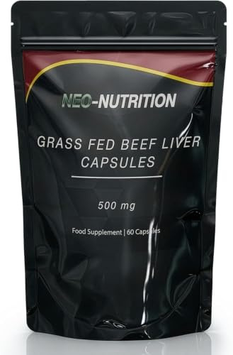 Grassfed Beef Liver Capsules 500mg - Supports Liver, Brain, and Heart Health (60 Capsules)
