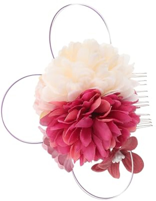 FRCOLOR Pettine per Giapponese con Crisantemo Decorativo Artigianale Accessorio per Sposa e Cerimonie per Kimono e Yukata