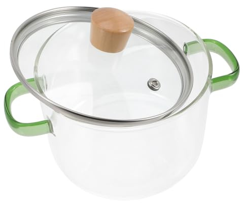 ROMISBABA Casserole Verre Transparent avec Couvercle Double Chaleur pour Cuisson de Poulet et Soupe Claire Pot à Ragoût Familial Polyvalent