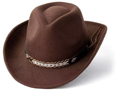 Cowboyhut für Damen und Herren, Westernhut, Panamahut, Cowboy- und Cowgirlhut, Filzhut, breite Krempe, Fedora-Hüte