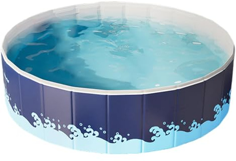 Non Inflatable Paddling Pool | Foldable Swimming Pool for Kids & Adults | Heavy Duty Nylon Ground Swimming Pools | Round Dog Paddling Pools for Outdoor, Garden & Backyard