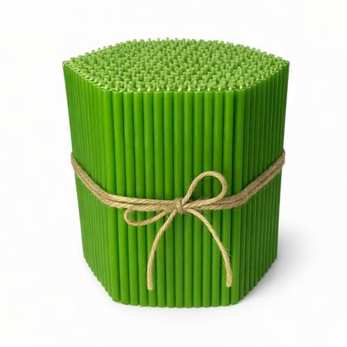 Candele Sottili Verdi in Cera d’Api Naturale – 16 cm x 0,5 cm – Stoppino in Cotone – Senza Fumo – Durata circa 40 Minuti – Uso Continuativo e Professionale – Quantità: 200 pezzi – CanBee