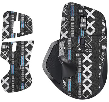 Grepptejp för Logitech MX Master 4, halkfri ödla hud svettabsorberande klistermärke för trådlös mus, skate handgjord skyddande skal för mus tillbehör (svart tryck)