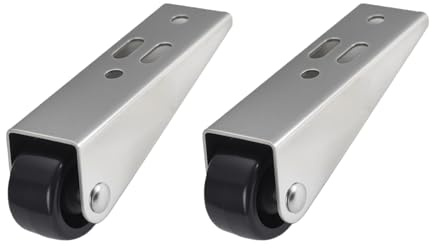 Wooden Door Support Wheel - 2 Sets Gate Caster Wheels with L-Bracket, GateWheel Replacement, Anti-Droop Door Bottom Pulley for Fences, Furnitures, Wardrobes, Barn