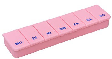 Pflegehome24® Pillendose Tablettendose Pillenbox 7 Tage, 7 Fächer, rosa