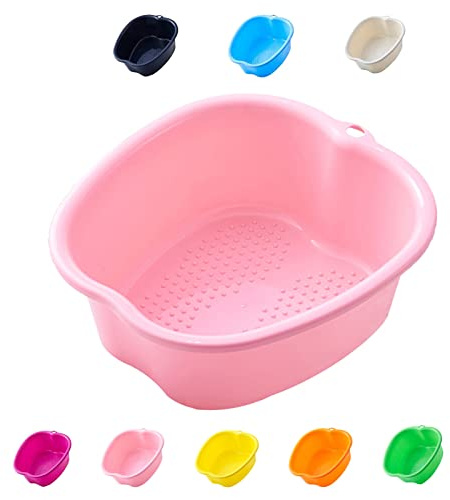 Fußbad wannen schüssel - dickes stabiles Kunststoff Fußbecken für Fussbade wanne Füße Wellness Fußpflege Pediküre Entgiftung Gegen Hornhaut Erkältung Fußpilz und mehr (Pink)