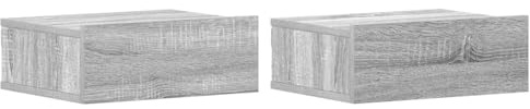 vidaXL 2X Nachttisch Hängend Wand Nachtschrank Nachtkonsole Nachtkommode Wandschrank Hängeschrank Grau Sonoma 40x30x15cm Holzwerkstoff