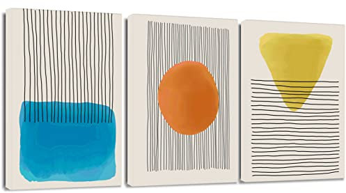 Artscope Stampe e Quadri su Tela 3 pz. Linea Geometrica Immagine Fotografia Murale Tela Wall Art Bel Regalo per Home Decor Ristorante Cucina Regalo di Anniversario Compleanno 30x40CM