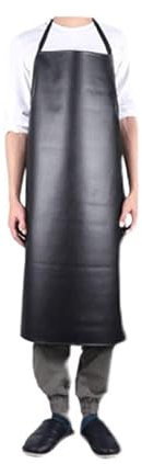 SPORTARC wasserdichte Gummi-Vinylschürze, leichtes Modell, chemikalienbeständig, Arbeitsschürze, Kleidung für Geschirrspülen, Laborarbeit, Metzger, Reinigung von Fischen (Schwarz L)