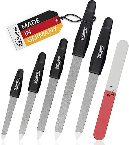 marQus Nail File for Natural Nails - 6-Piece Set with 3-Way Buffer Sapphire Files - Care Kit with Coarse and Fine Sides - Ideal for Travel, as a Gift, or for Home Use