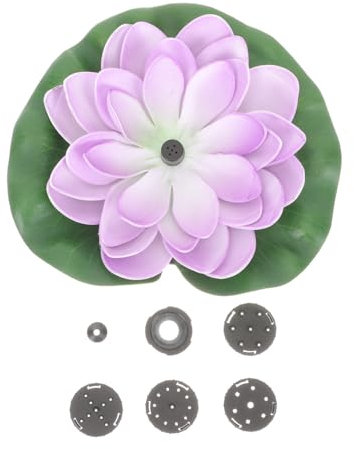 CIYODO Fontaine Solaire Flottante de Lotus pour Jardin, Décor Extérieur en Abs, Alimentation Solaire, Débit 180l/h, pour Aménagement Paysager