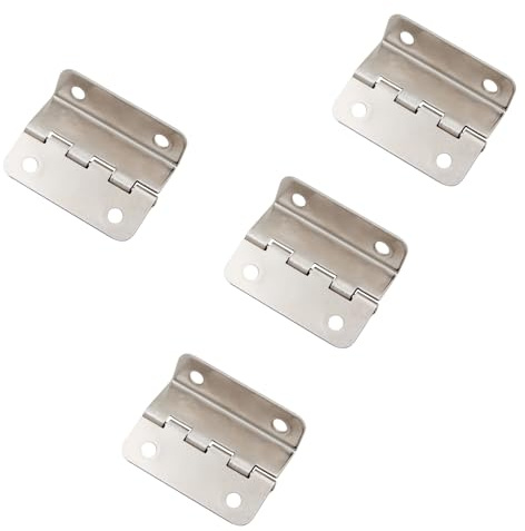ToolOfLife Classic Silver 41mm 4-Pack Half-Surface Hinges for Cabinet, Jewelry Chest & More