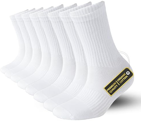 SONNORS Sportsocken Tennissocken Herren Damen Füsslinge Biobaumwolle 4er Set - Weiße Kompressionssocken Strümpfe Mädchen Socken 35-38