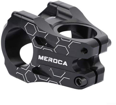 CNC Machined 35Mm Length Black Blue Silver Aluminum Alloy Stem 1-1/8 Steerer 28.6mm Clamp Mountain Bike Handlebar Extension Accessories Hollow(black)
