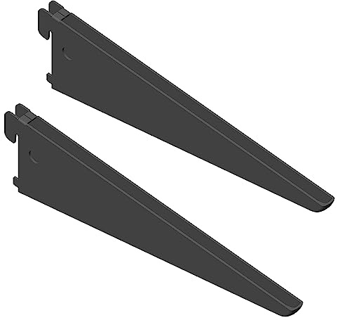 DIY Element System U-TRÄGER - Sicherheitsträger verbaubar mit zweireihiger Wandschiene - 220 mm, Stahl, Schwarzmatt, 2 Stk.