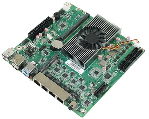 Huhudyy N100 NAS Scheda Madre ITX Home Processor DDR5 4x I226 2.5G LAN Dual M.2 Slot 6xSATA DP HD Low Power Verde 1 PZ