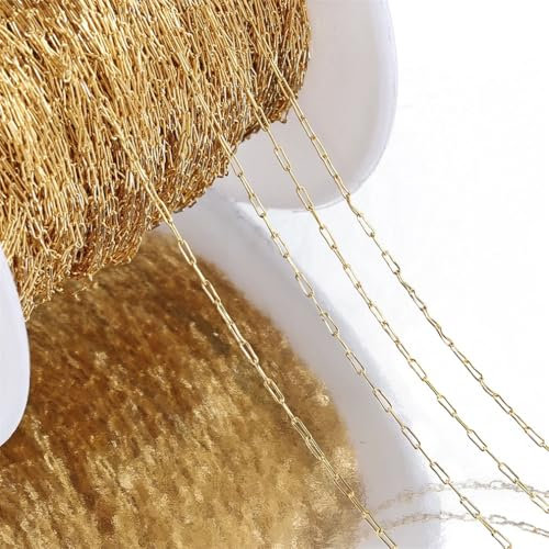 OXOLAMRIN Bunte Kettenglied-Rollen, Handarbeit Farbe Kette ， 10 Meter 2 Meter Edelstahlkette dünne Perlenketten for Armband Halskette Schmuckherstellung DIY(5,10meters)