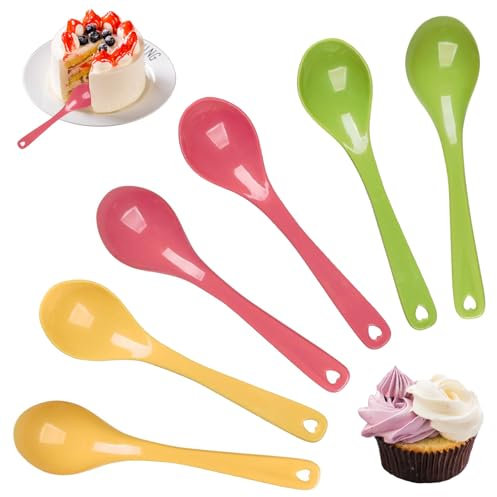 YIHAOH 24 Pezzi Cucchiai D'uovo, Mestoli Cucina in Materiale PP, Colorati Cucchiaio per Confetti, con Design a Fori Pendenti, Facili da Pulire, Adatti per Dessert, Bevande