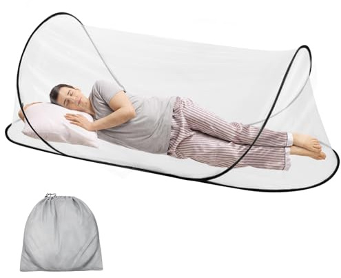 Moskitonetz Reise, faltbares Moskitonetz, Pop Up, Reisebett, 200x80x56 cm, für Bettwäsche, Camping