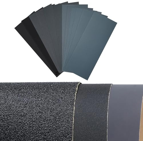 14PCS Wet and Dry Sandpaper for metal,600 to 5000 Multi Grit Sanding Paper Sand Paper Sanding High grit Sandpapers for Cars Polishing Walls Wood Furniture Paint Plastic Porcelain Glass Stone 9X3.6In
