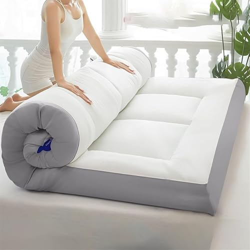 Bodenmatratze, Klappmatratze, Tatami-Matratze,Atmungsaktives, 140x200 Futon Mattress Single Extra Thick for Camping Couch Car(Gray,King (180x200cm))