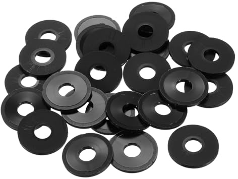 QUARKZMAN 25Pcs Arandelas Planas De Nylon M6 Arandela Lisa 6mm DI Negro