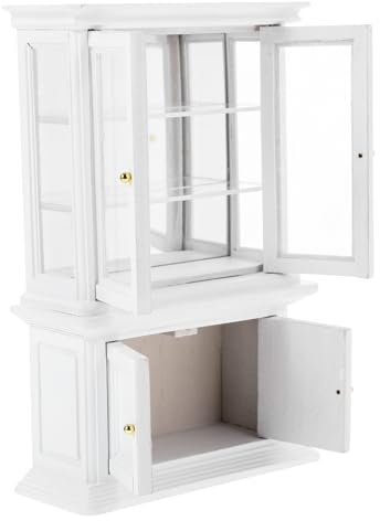 Vaguelly Maßstab Dekorativer Vitrinenschrank mit Leicht und Kompakt für DIY Puppenmöbel und Puppenhaus Deko