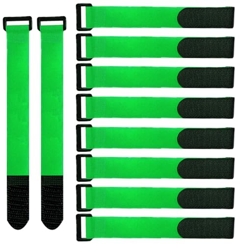 QitinDasen 20 Piezas 30 X 2 cm Nailon Cables Bridas, Correas de Cable Reutilizables, Tiras de Cable Ajustables, Ataduras de Cable Multiusos con Gancho y Bucle (Verde)