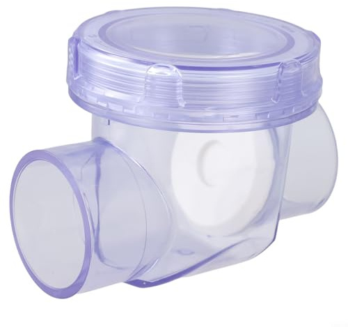 PVC Backflow Prevention Check Valve 50mm Transparent Drain Pipe Fitting for Home Sewage System Drainage Installation Horizontal Version(A)