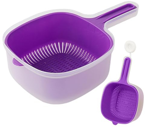 Cestino Drenante - Setaccio Di Riso Da Cucina, Filtro Moderno | Ciotola Per Vasca Da Lavaggio Vegetale, Scarico Del Contenitore Per La Pulizia Della Frutta, Scaffali Di Pasta, Organizzatore Del Cesto