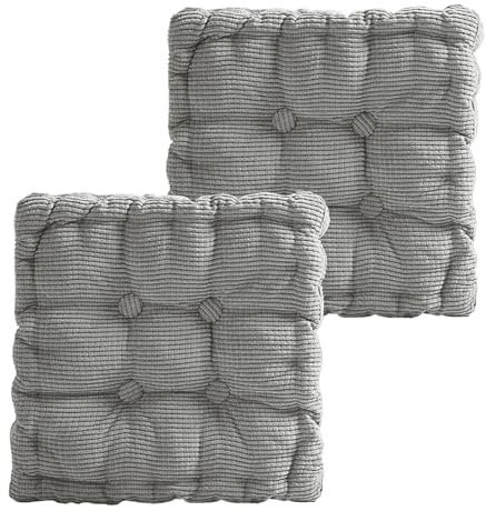 YuLiMirich 2er Set Sitzkissen Outdoor, 40x40cm Dicke Bodenkissen, Sitzpolster Stuhlauflage Stuhlkissen Polster Auflage Indoor Outdoor für Wohnzimmer Büro Konferenzraum