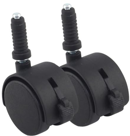Healifty 2 piezas Ruedas para Silla Oficina con Freno de Ruedas Giratorias de Plástico Resistentes Reemplazo para Sillas de Escritorio y Gaming Fácil Instalación Protección de Suelos