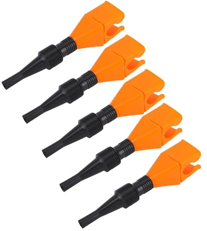 Spacnana Imbuto per Carburante per Auto da 5 Pezzi, Imbuto Flessibile Retrattile a Bocca Larga con Tubo Estensibile, con Chiusura Universale per Barattoli di Bottiglie da Cucina