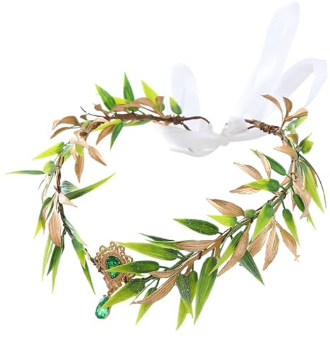 Diadema Decorativa de Hojas Verde de Plástico para Mujer | Tocado de Novia, Estilo Hoja, Cómoda y Fácil de Llevar, Pieza para Fiesta