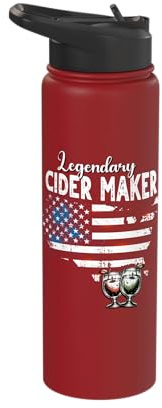 US Flag Cider Maker Stainless Steel Insulated Water Bottle