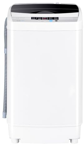 KOMFOTTEU Tragbare Waschmaschine, 4,5 kg, Mini-Waschmaschine, Toplader mit 10 Programmen, 8 Wasserstufen, LED-Display, kompakte Waschmaschine, automatisch, für Zuhause, Wohnungen
