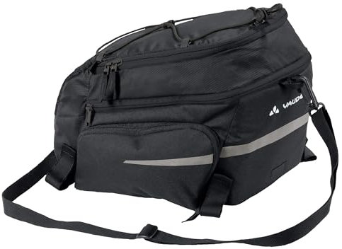 VAUDE Silkroad Plus (Snap-it) - Fahrrad Gepäckträgertasche mit Snap-it Adapter, Schwarz
