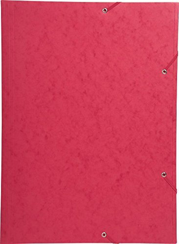 Exacompta 59502E Sammelmappe mit Gummizug und 3 Klappen aus Manila Karton 600 g, Nature Future, für DIN A3 (A3, Rot, 5)